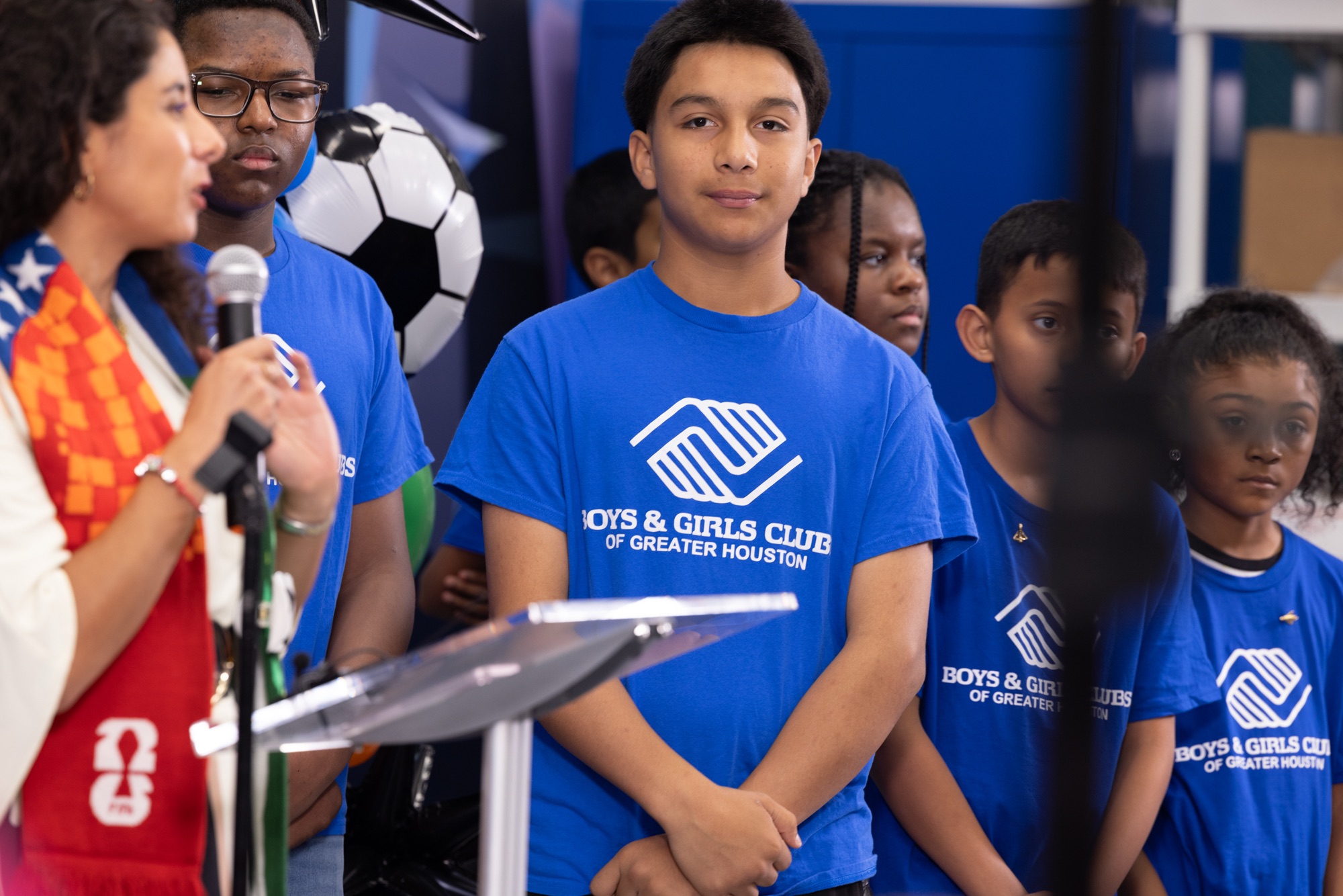 Photo from the Road to the World Cup youth ticket announcement with Judge Lina Hidalgo
